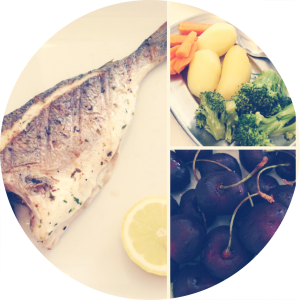pescado y verduras
